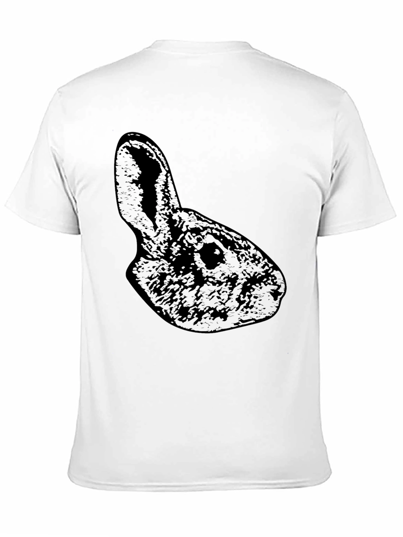 Camiseta Negra Conejo Casual Hombre