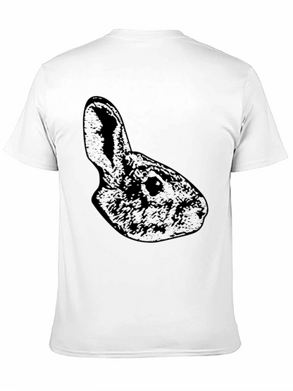 Camiseta Negra Conejo Casual Hombre