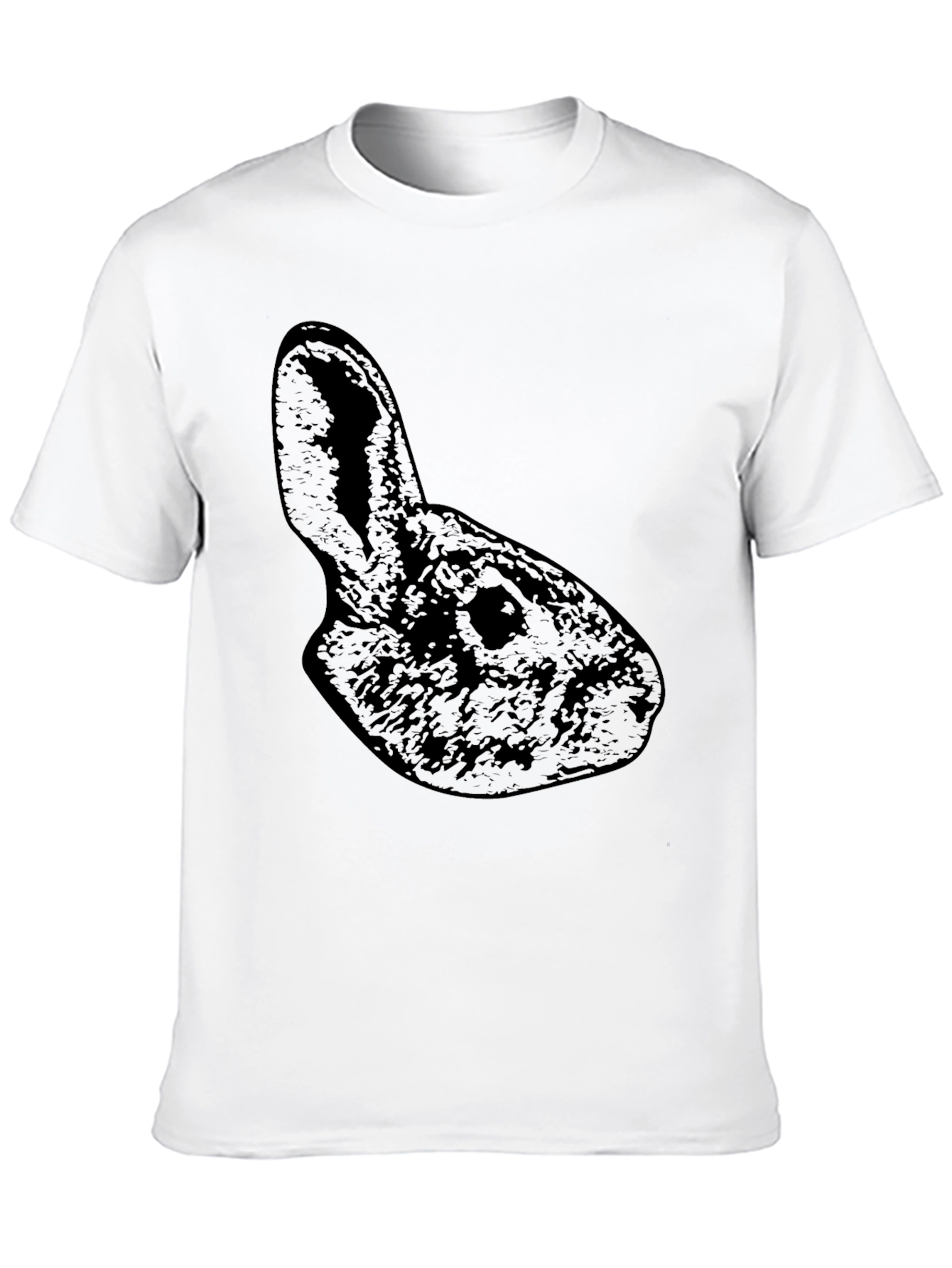 Camiseta Negra Conejo Casual Hombre