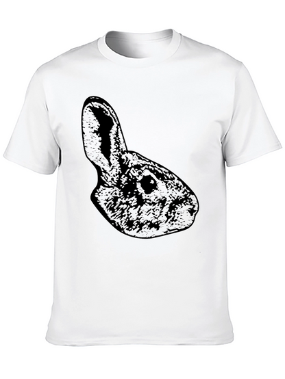 Camiseta Negra Conejo Casual Hombre