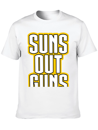 Camiseta Negra con Estampado Suns Out Guns