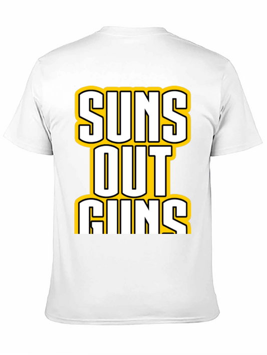 Camiseta Negra con Estampado Suns Out Guns
