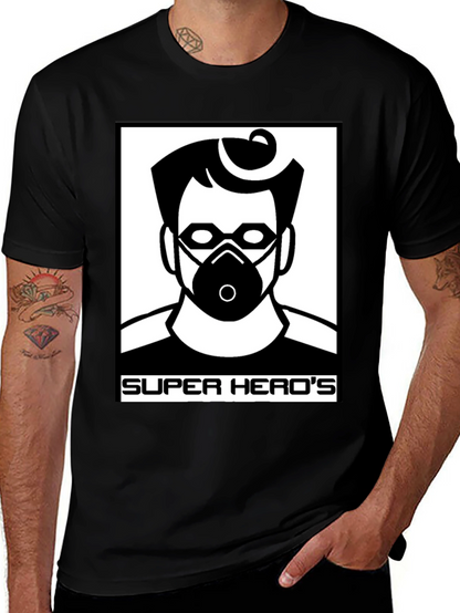 Camiseta Negra Super Heros Diseño Único