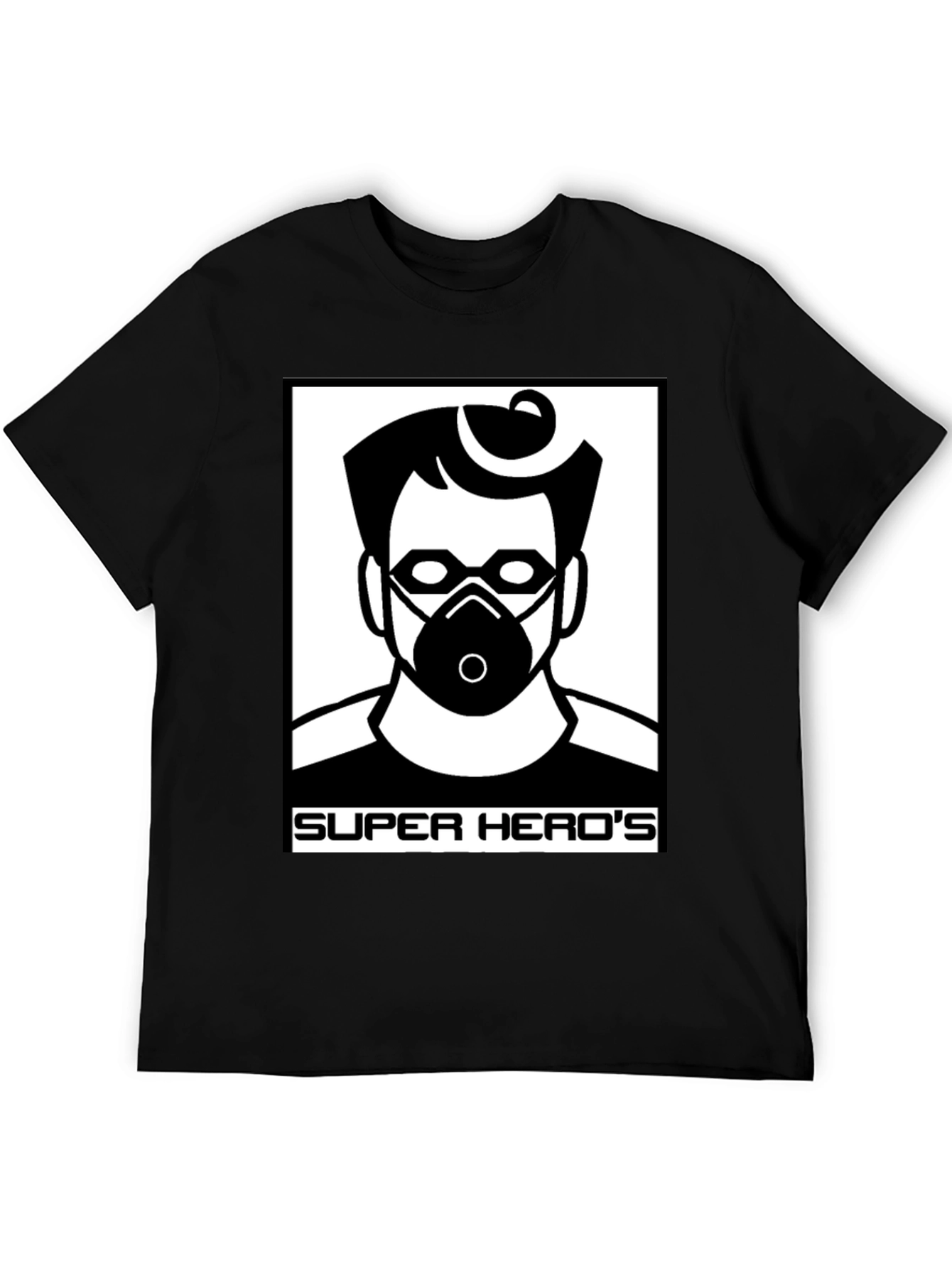 Camiseta Negra Super Heros Diseño Único