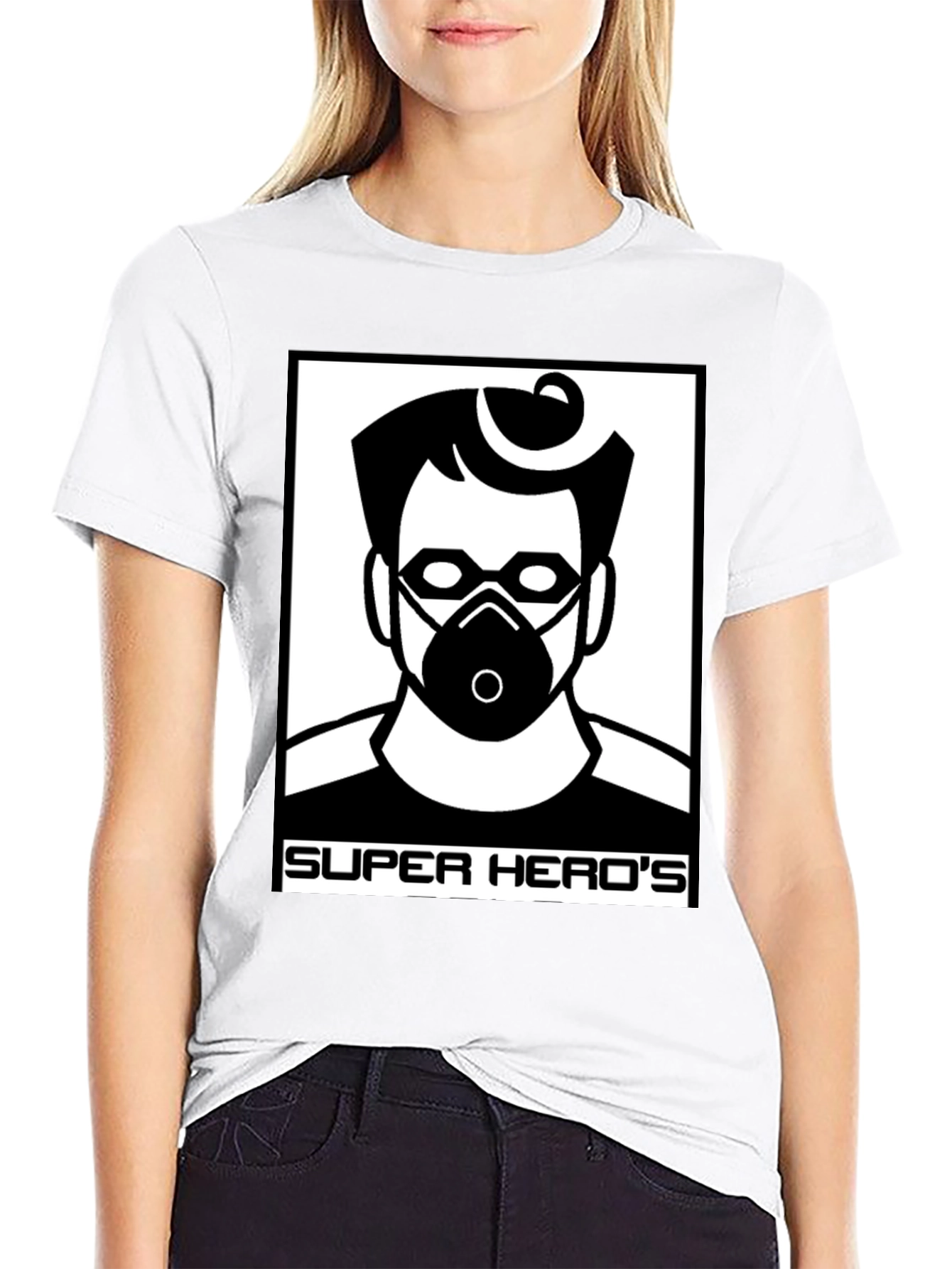 Camiseta Negra Super Heros Diseño Único