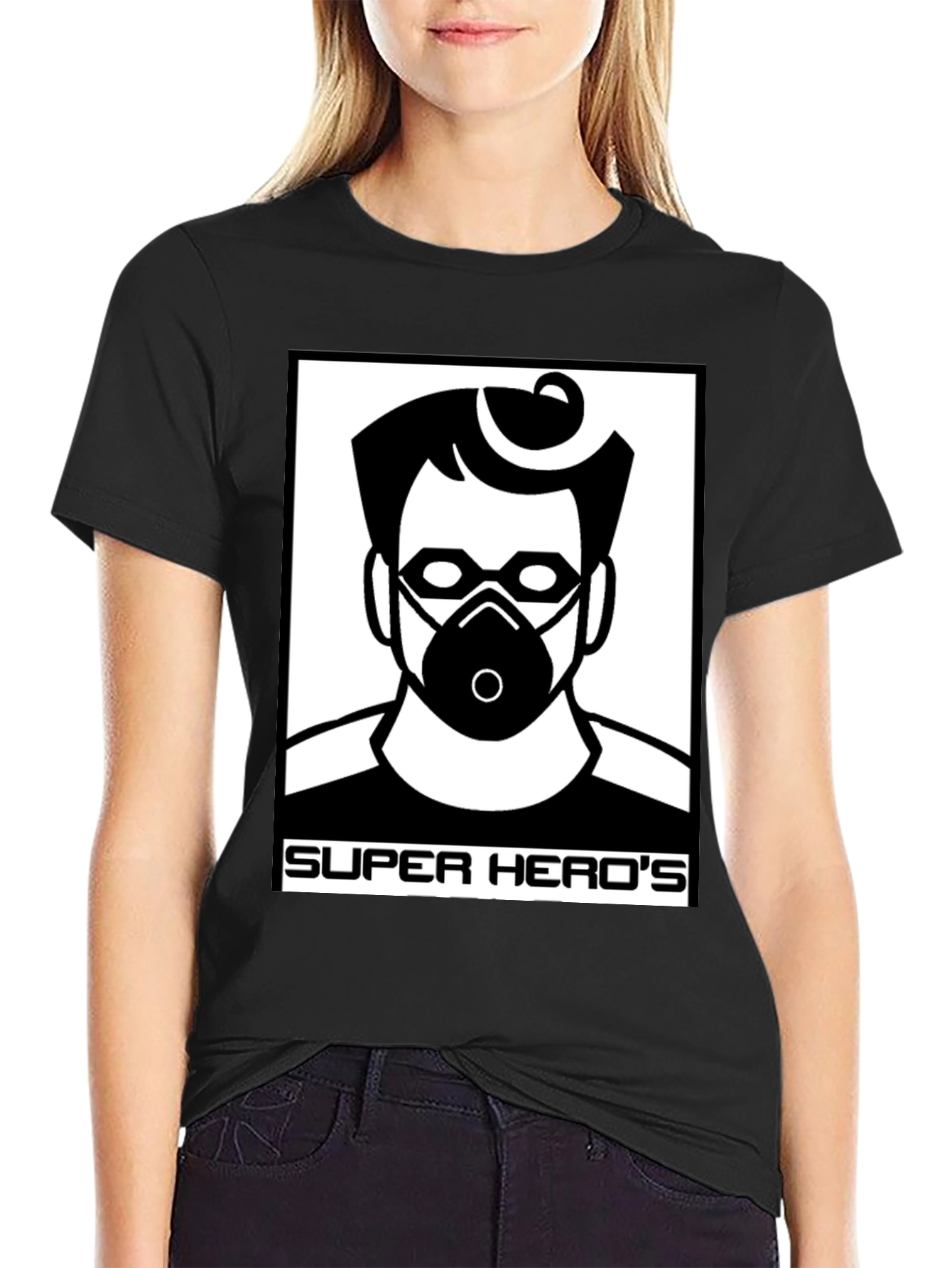 Camiseta Negra Super Heros Diseño Único