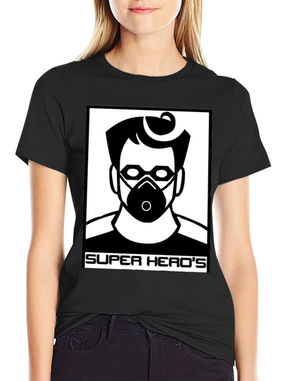 Camiseta Negra Super Heros Diseño Único