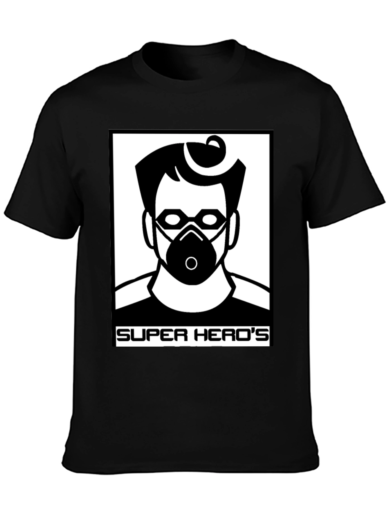 Camiseta Negra Super Heros Diseño Único