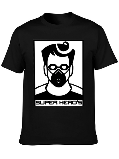 Camiseta Negra Super Heros Diseño Único