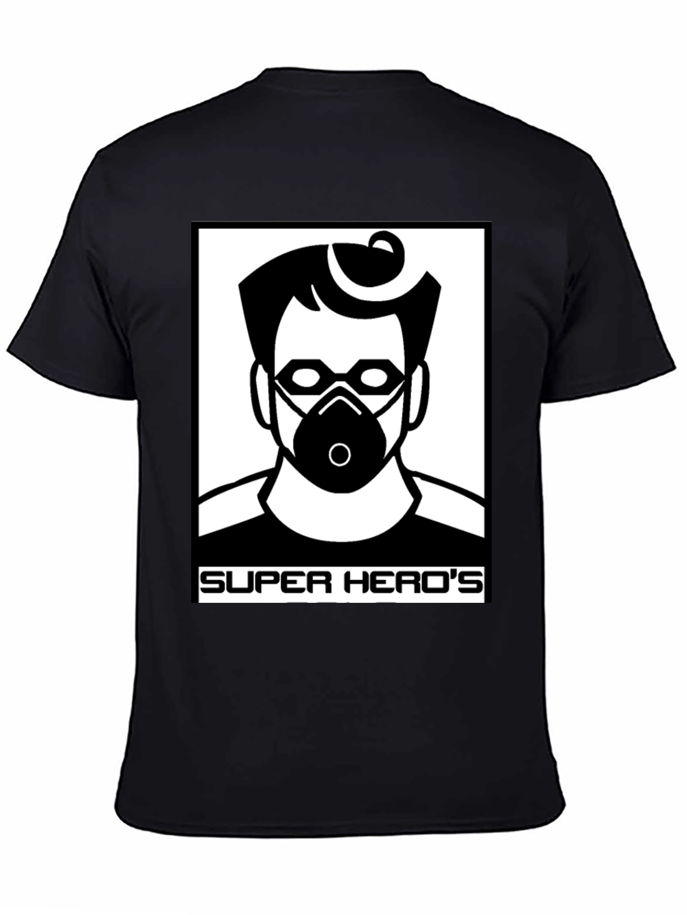 Camiseta Negra Super Heros Diseño Único