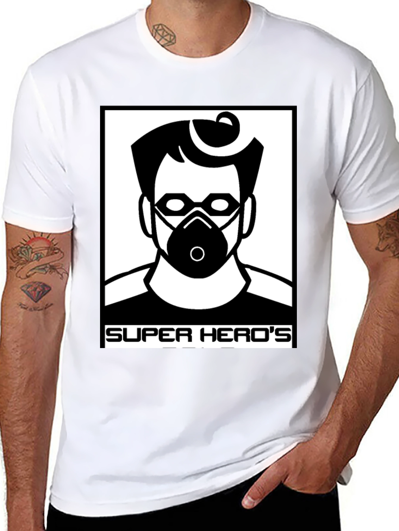 Camiseta Negra Super Heros Diseño Único