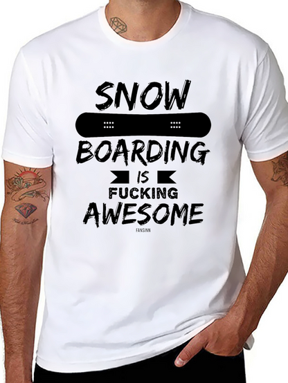 Camiseta Negra Snowboarding is Fucking Awesome