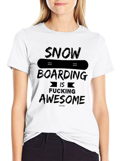 Camiseta Negra Snowboarding is Fucking Awesome