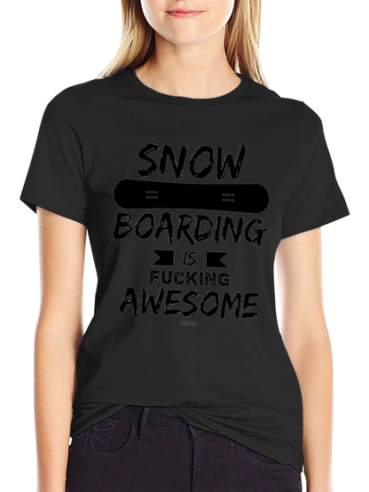 Camiseta Negra Snowboarding is Fucking Awesome