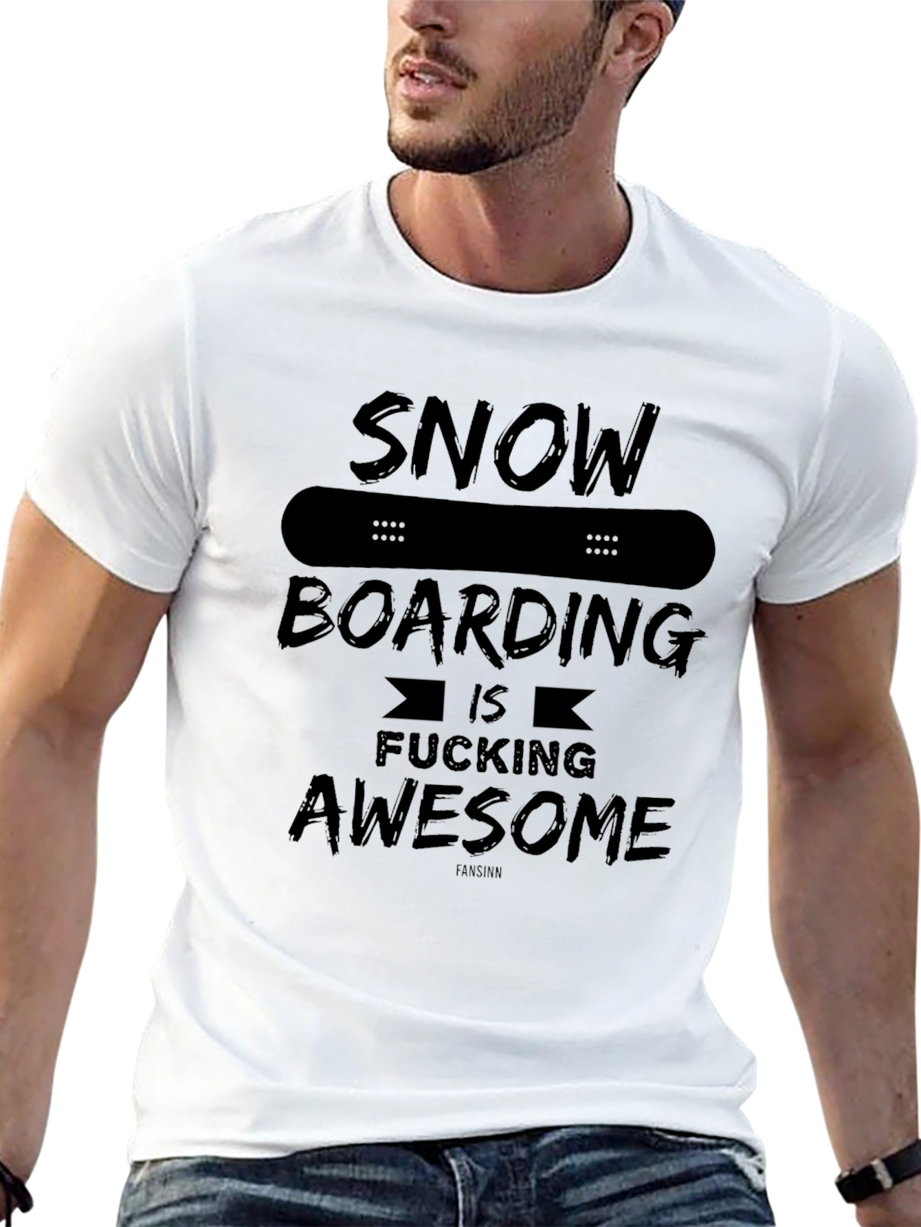 Camiseta Negra Snowboarding is Fucking Awesome