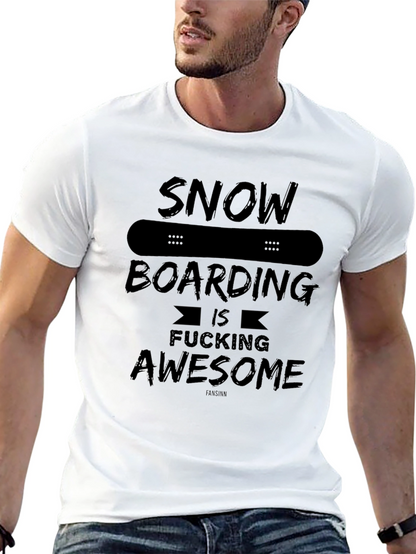Camiseta Negra Snowboarding is Fucking Awesome