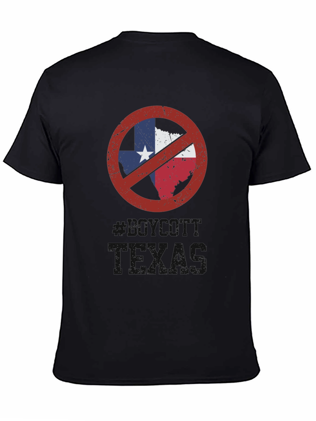 Camiseta Negra No Texas para Hombre