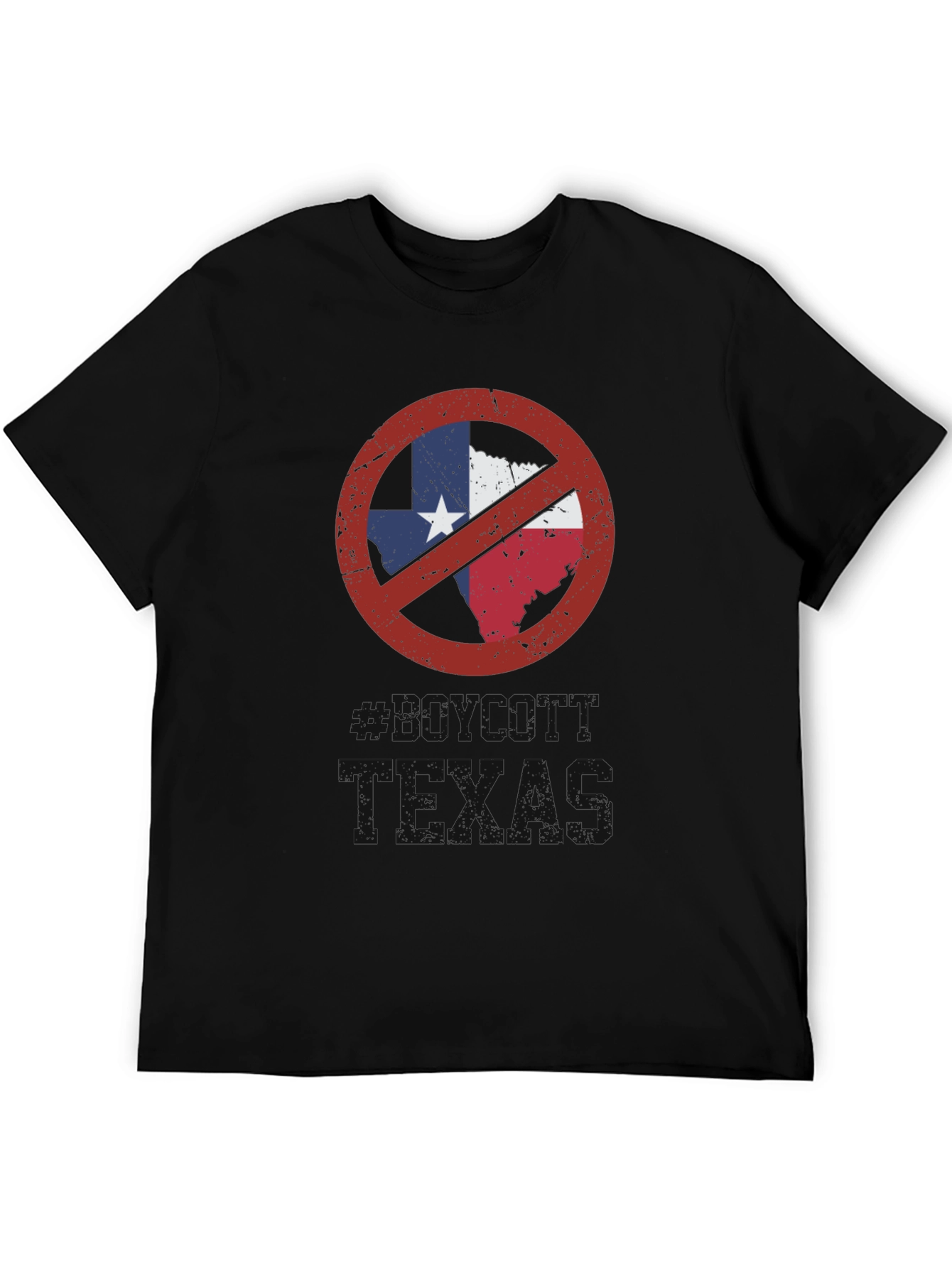 Camiseta Negra No Texas para Hombre