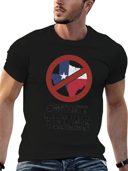 Camiseta Negra No Texas para Hombre