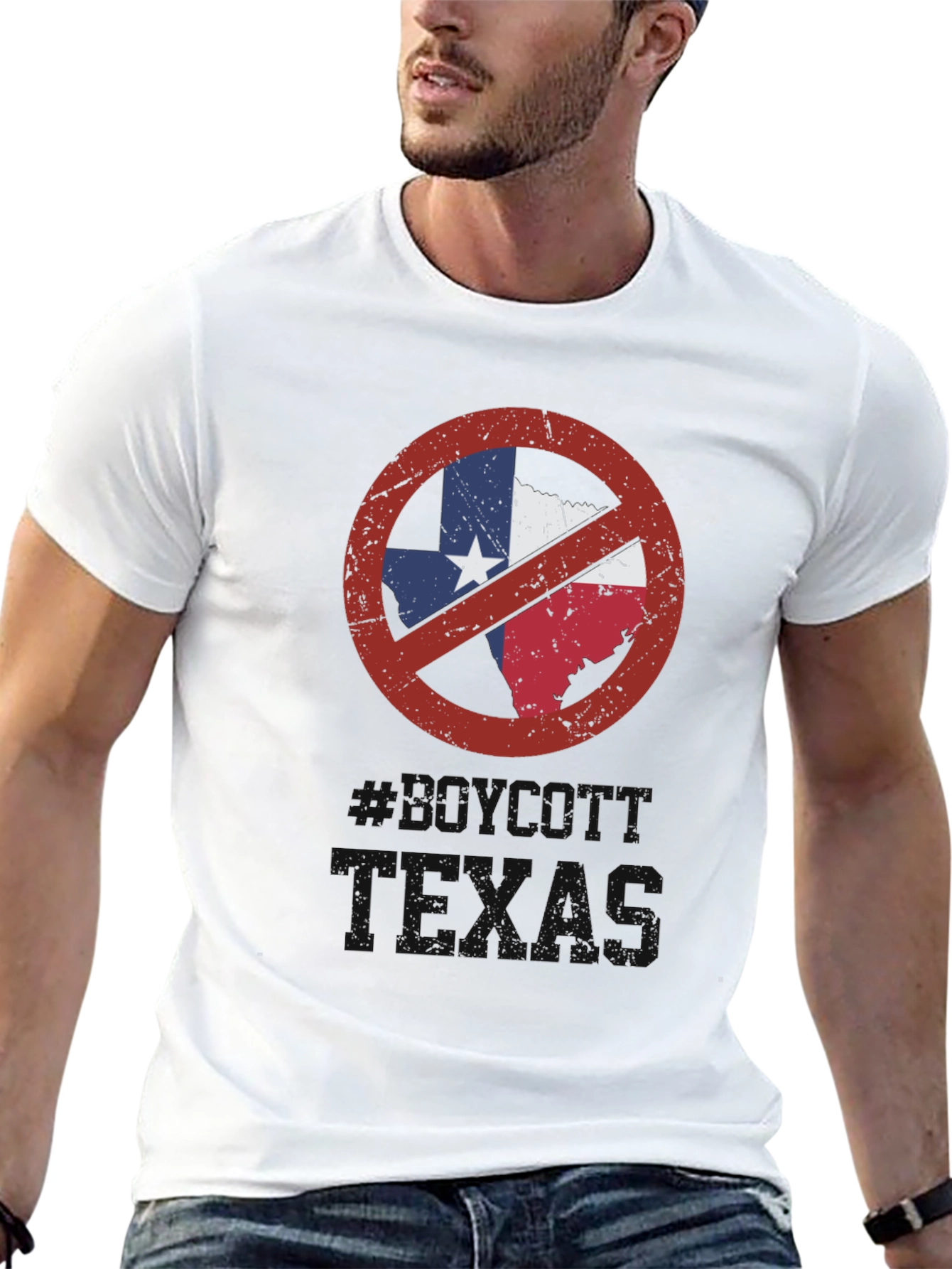 Camiseta Negra No Texas para Hombre