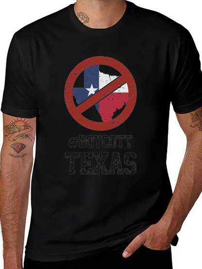 Camiseta Negra No Texas para Hombre