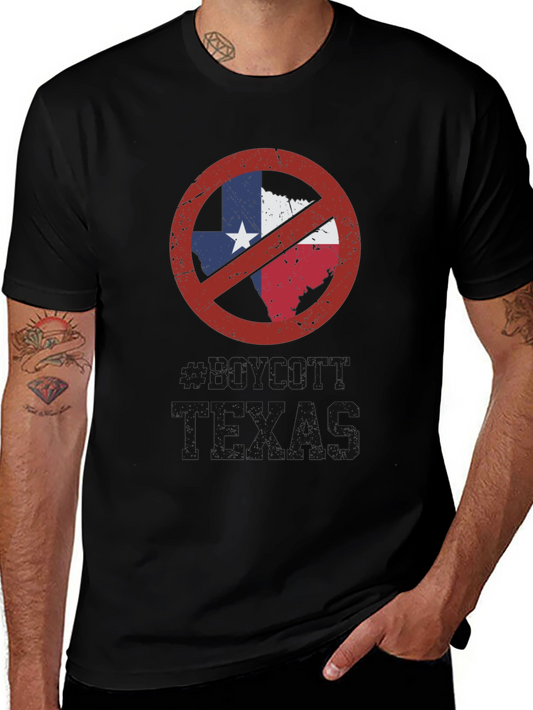 Camiseta Negra No Texas para Hombre