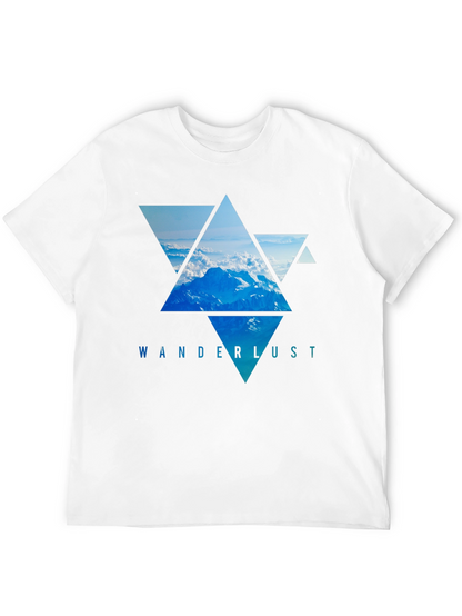 Camiseta Negra Wanderlust - Diseño Montañas Triangulares