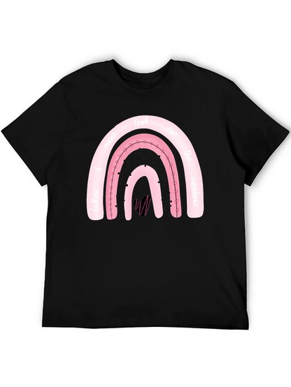 Camiseta Negra con Diseño de Arcoíris