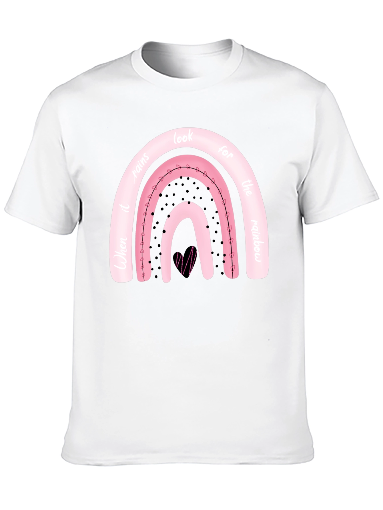 Camiseta Negra con Diseño de Arcoíris