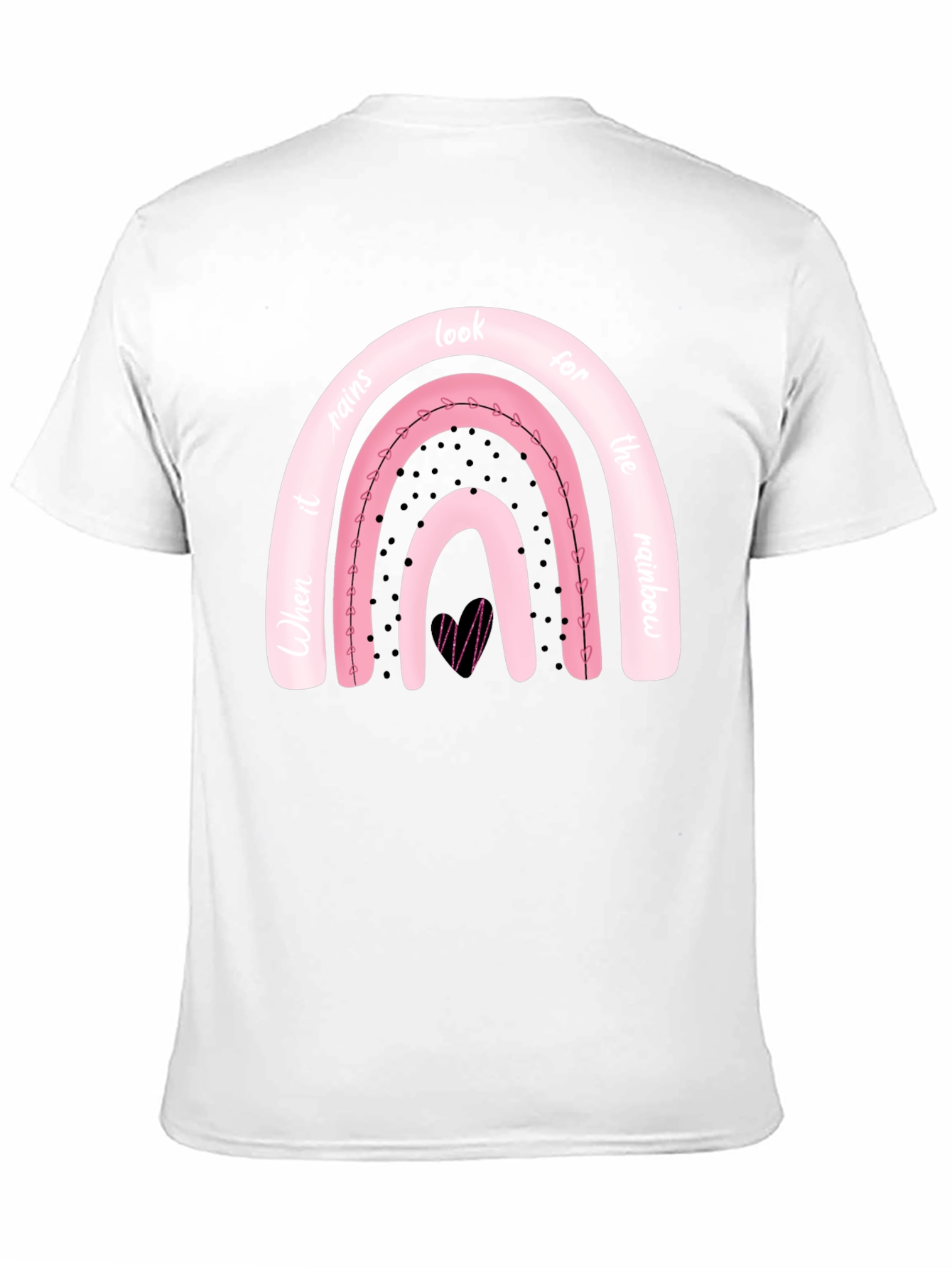 Camiseta Negra con Diseño de Arcoíris