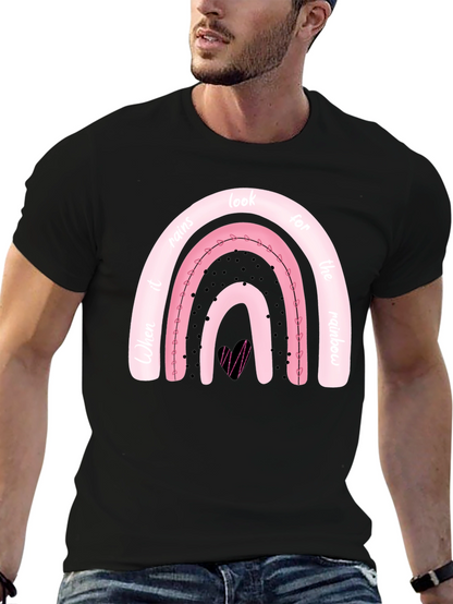 Camiseta Negra con Diseño de Arcoíris