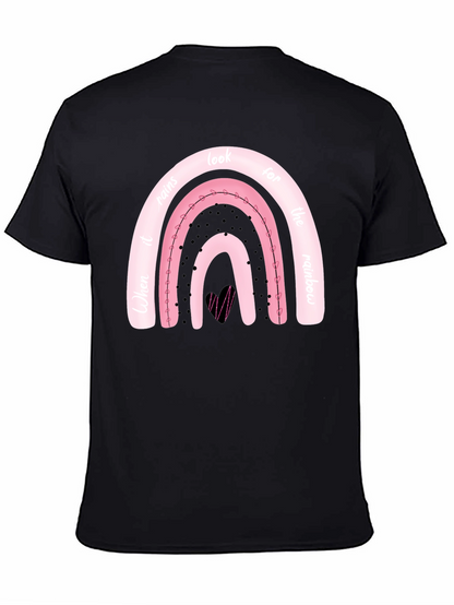 Camiseta Negra con Diseño de Arcoíris