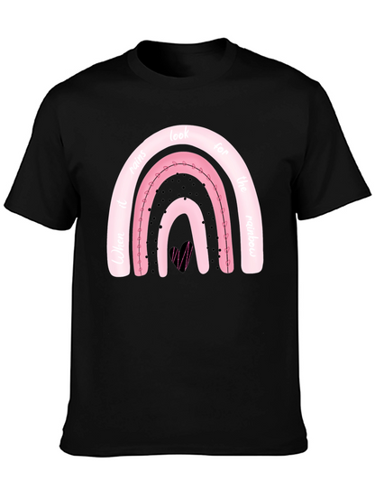 Camiseta Negra con Diseño de Arcoíris