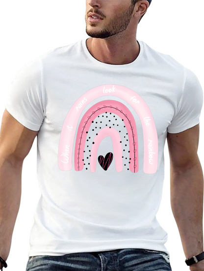 Camiseta Negra con Diseño de Arcoíris