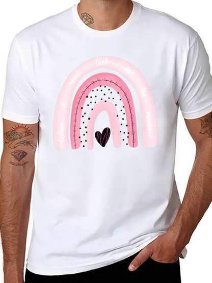 Camiseta Negra con Diseño de Arcoíris