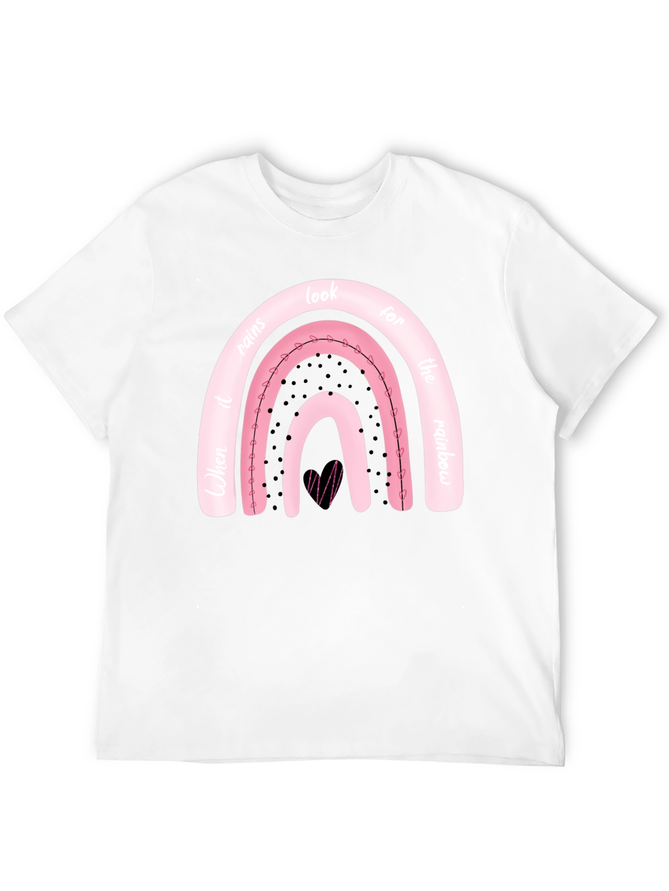 Camiseta Negra con Diseño de Arcoíris