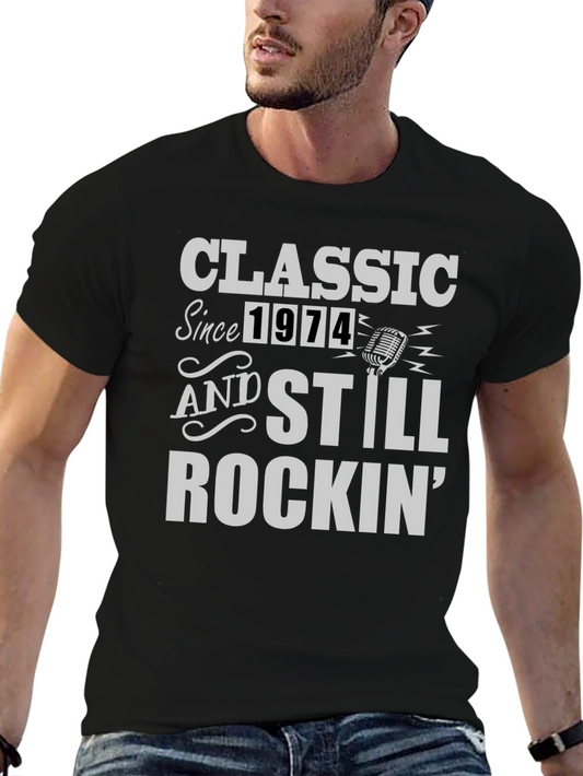 Camiseta Negra Clásica Desde 1974 Para Hombre
