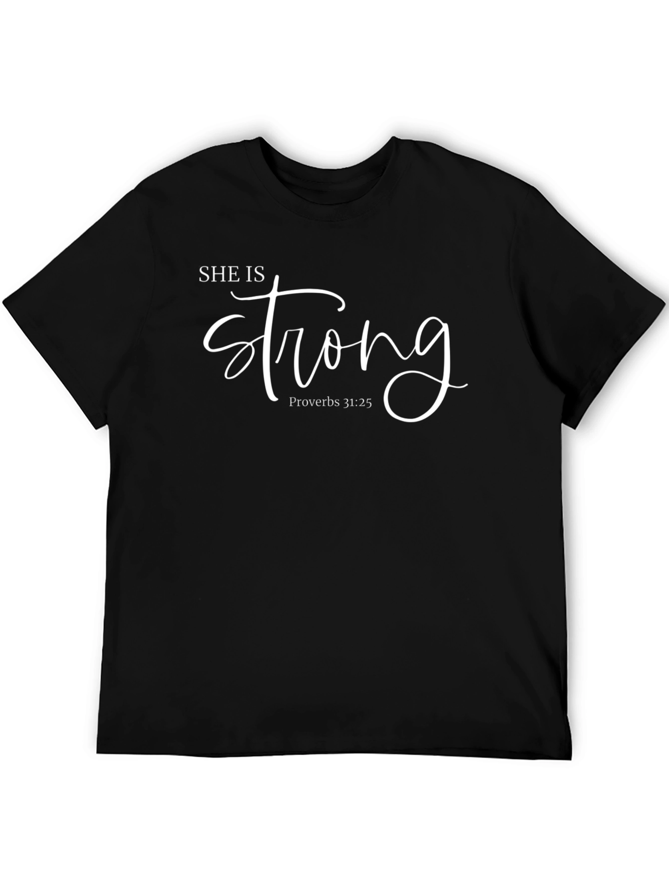 Camiseta Negra Ella Es Fuerte Cristiana