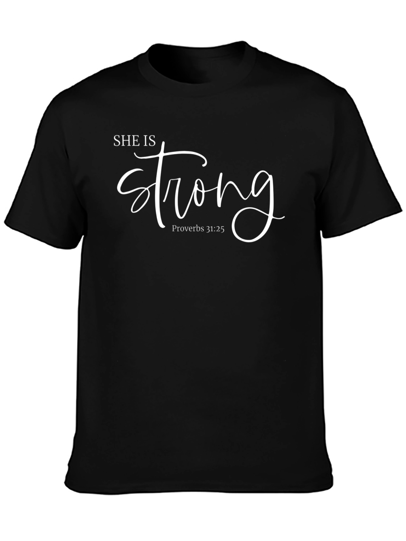 Camiseta Negra Ella Es Fuerte Cristiana