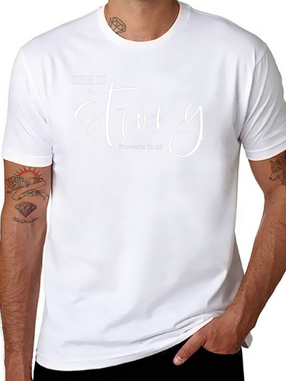 Camiseta Negra Ella Es Fuerte Cristiana