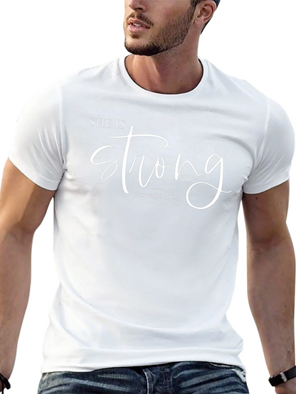 Camiseta Negra Ella Es Fuerte Cristiana
