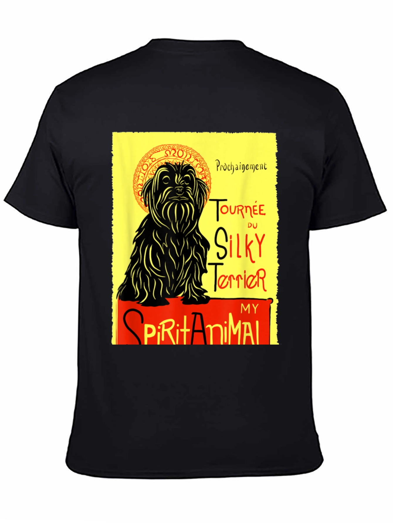 Camiseta Negra: Silky Terrier - Mi Animal Espiritual