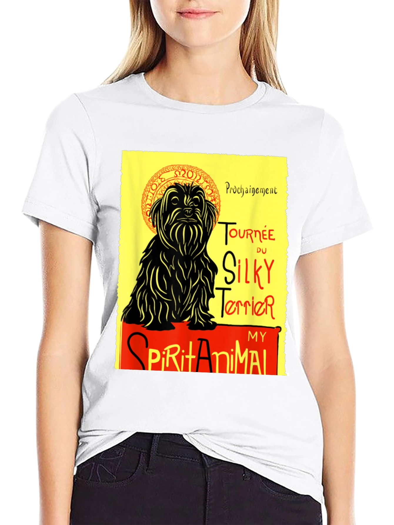 Camiseta Negra: Silky Terrier - Mi Animal Espiritual
