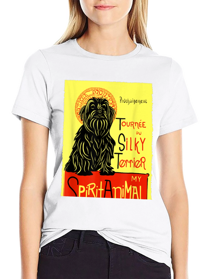 Camiseta Negra: Silky Terrier - Mi Animal Espiritual