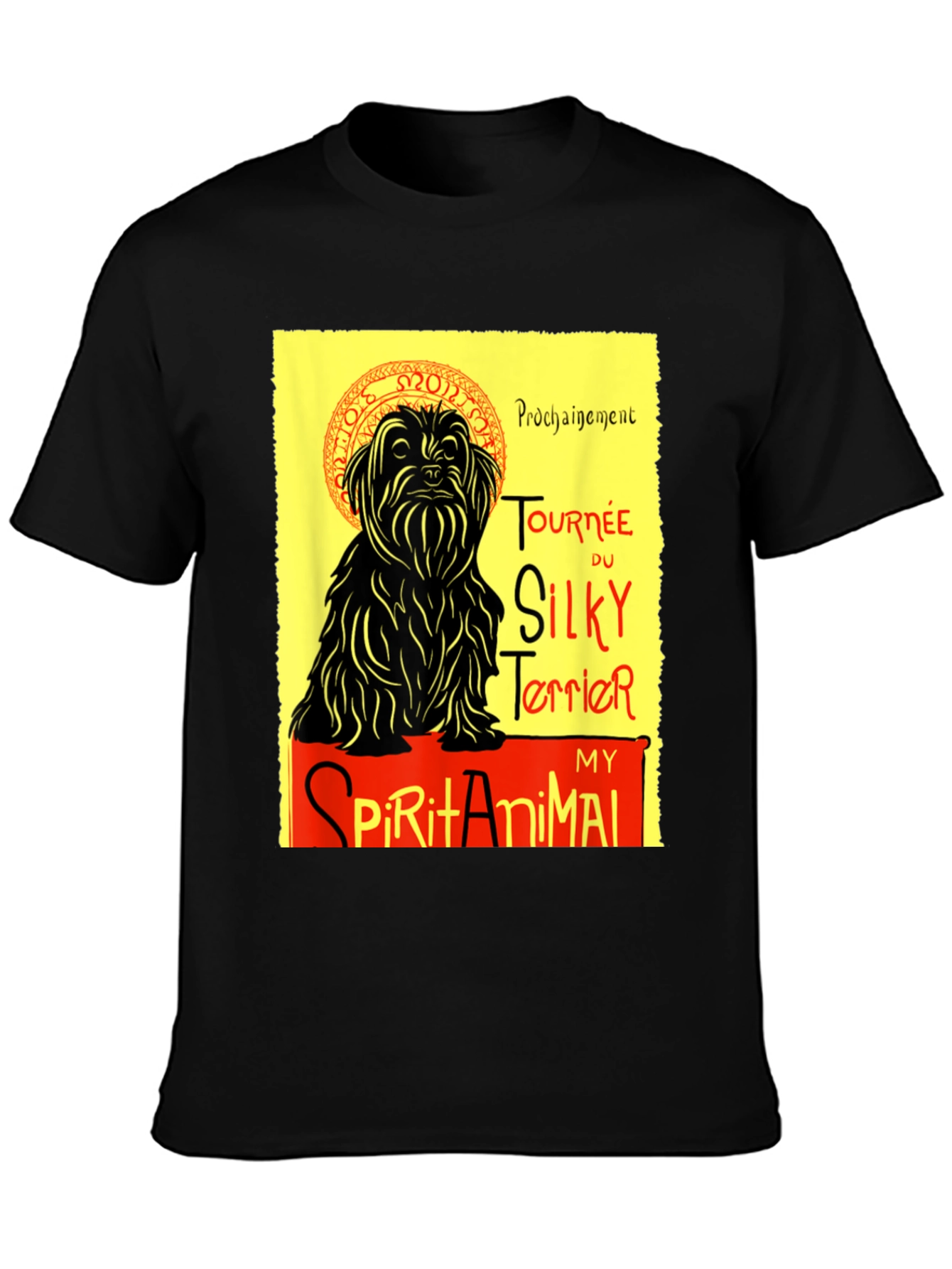 Camiseta Negra: Silky Terrier - Mi Animal Espiritual