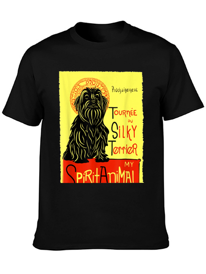 Camiseta Negra: Silky Terrier - Mi Animal Espiritual