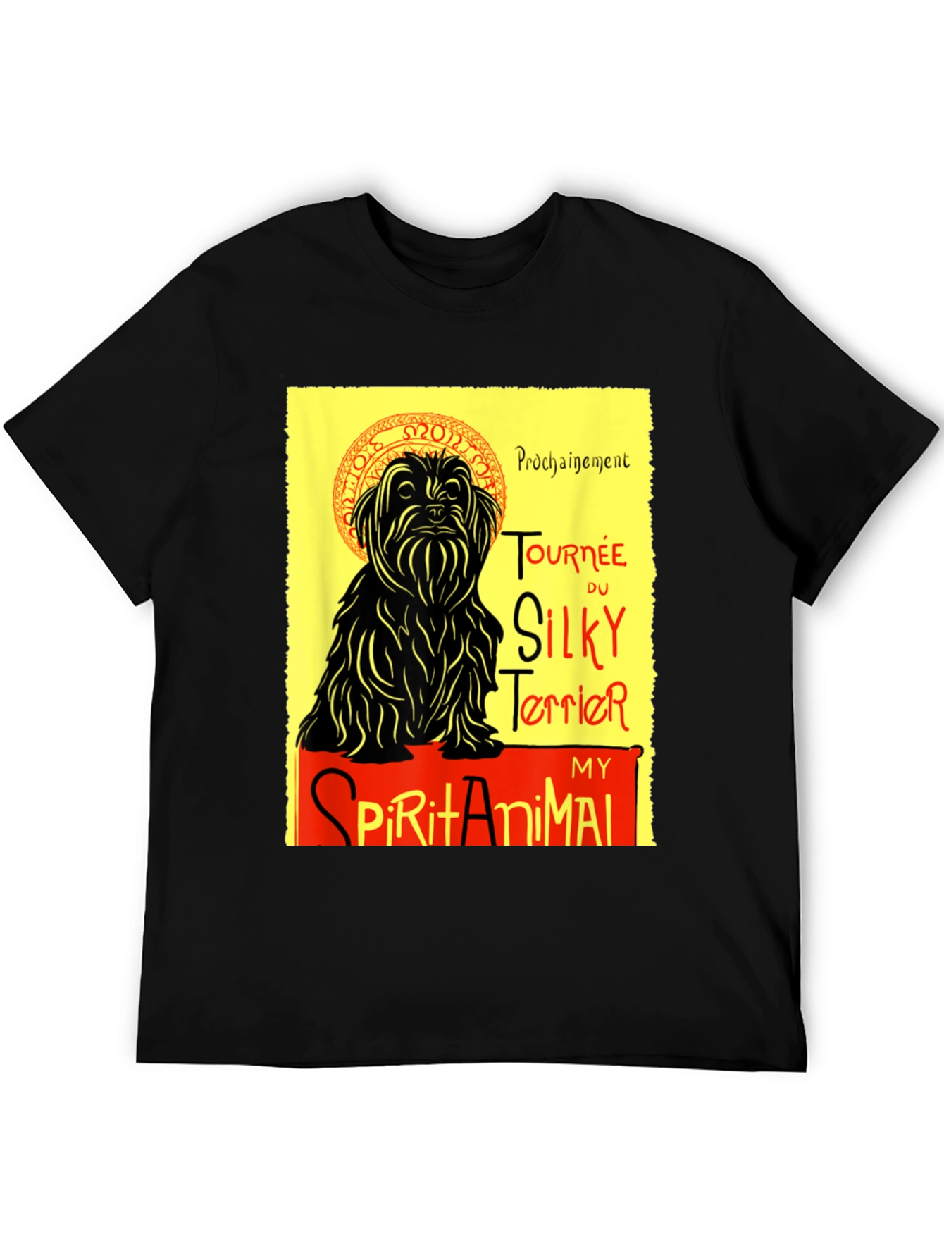 Camiseta Negra: Silky Terrier - Mi Animal Espiritual