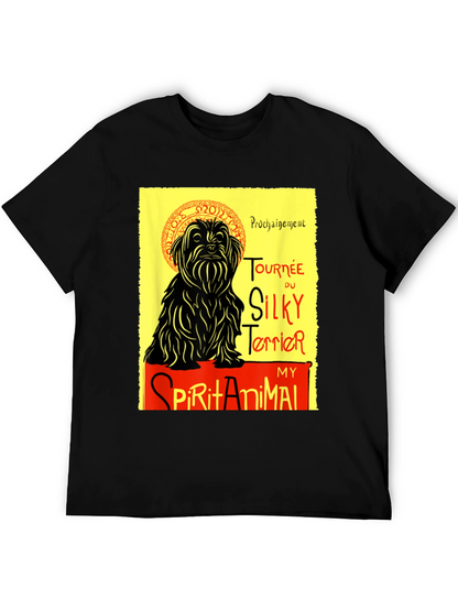 Camiseta Negra: Silky Terrier - Mi Animal Espiritual