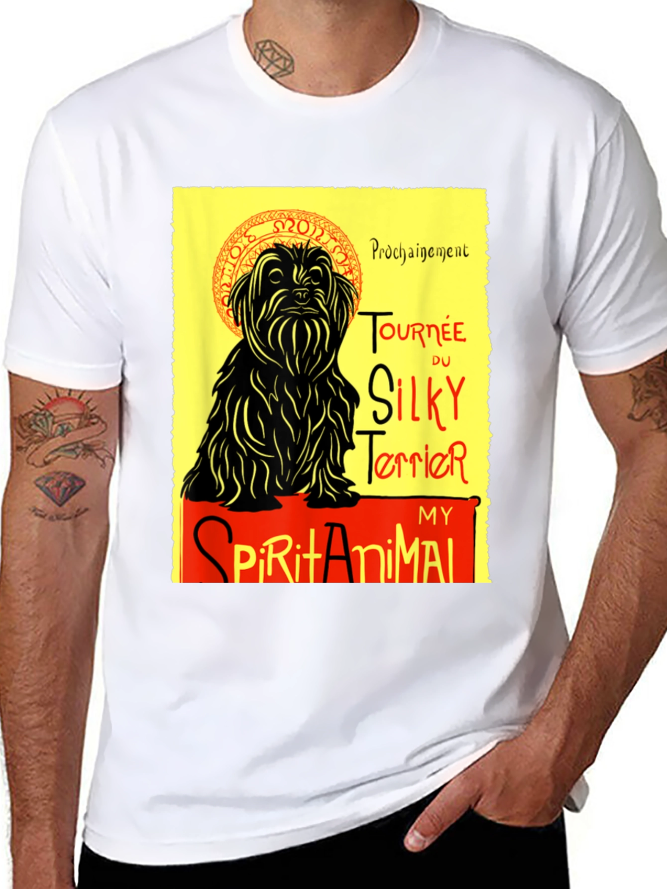 Camiseta Negra: Silky Terrier - Mi Animal Espiritual