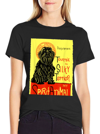 Camiseta Negra: Silky Terrier - Mi Animal Espiritual